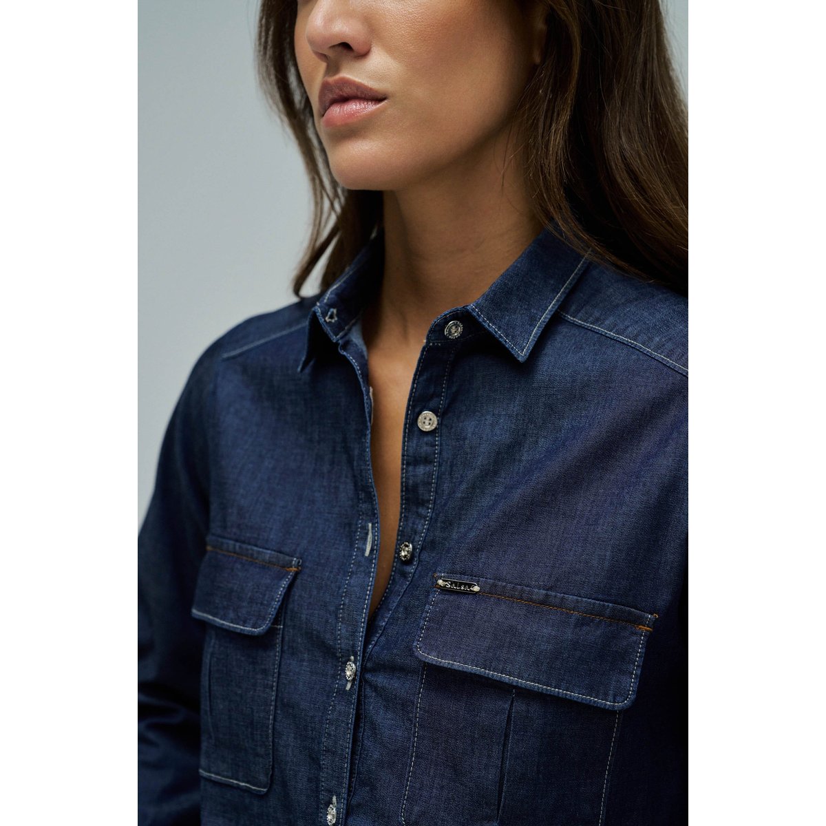 CHEMISE EN DENIM bleu foncé, SALSA JEANS