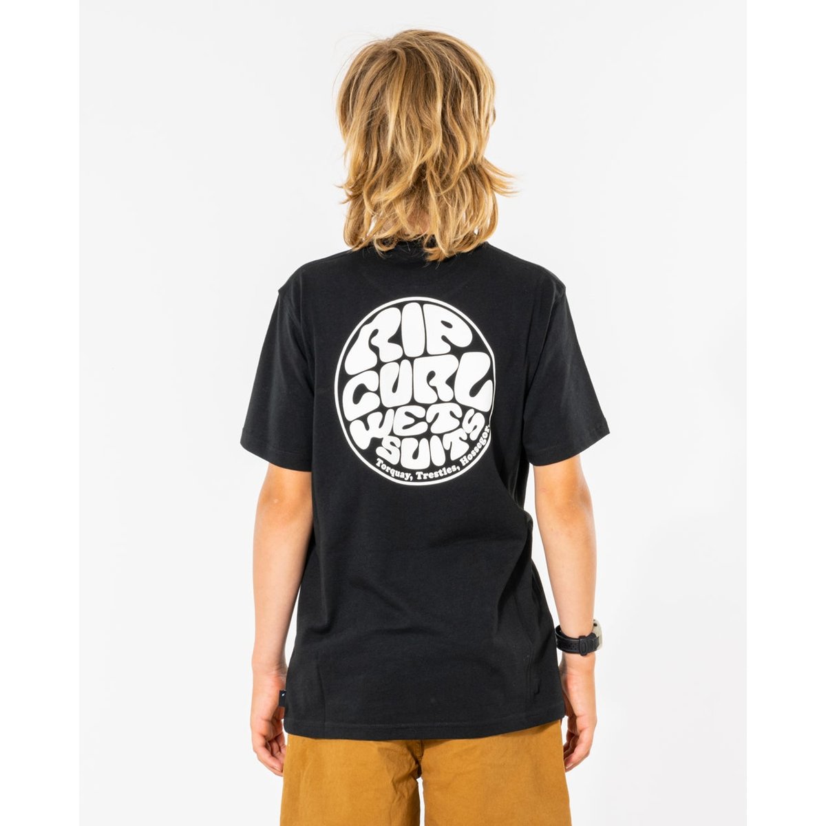 T-shirt WETSUIT ICON TEE -KIDS noir, RIP CURL