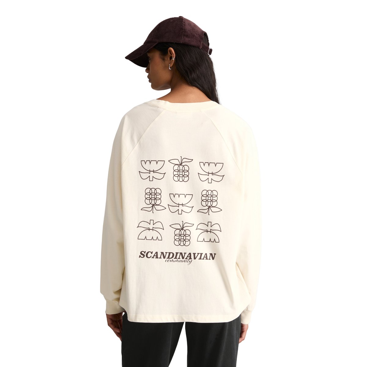 T-shirt à manches longues style universitaire, coupe décontractée avec des imprimés à rayures sur les manches blanc, MARC O’POLO DENIM