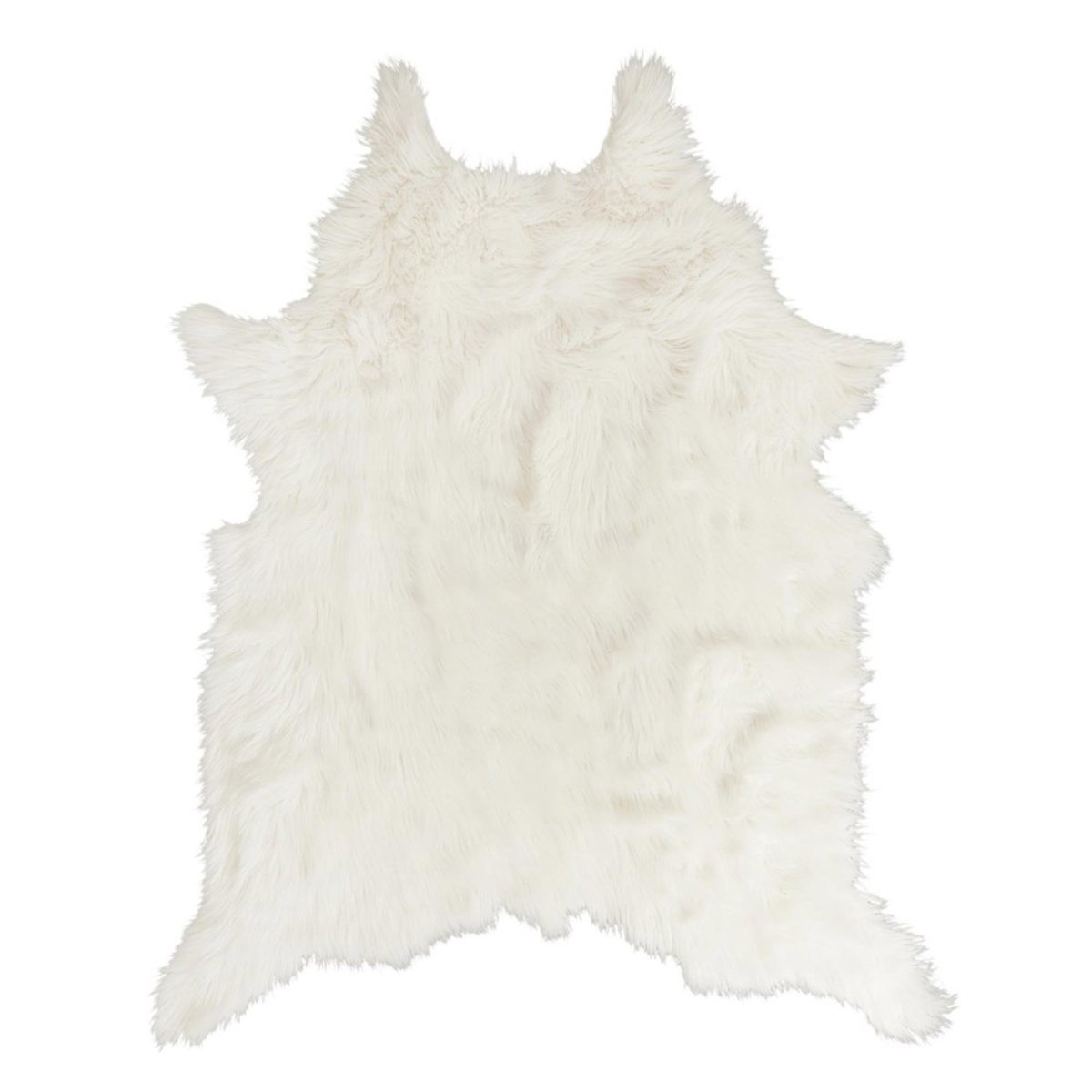Tapis Forme Peau De Bête Imitation Fourrure Blanc 120x158 blanc, DECORATIE