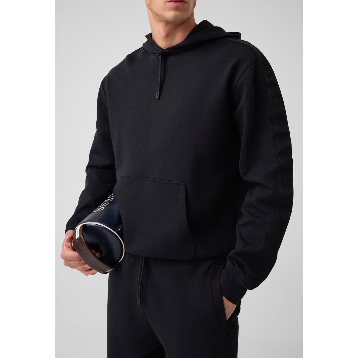 Sweatshirt Avec Bandes Latérales noir, GUESS