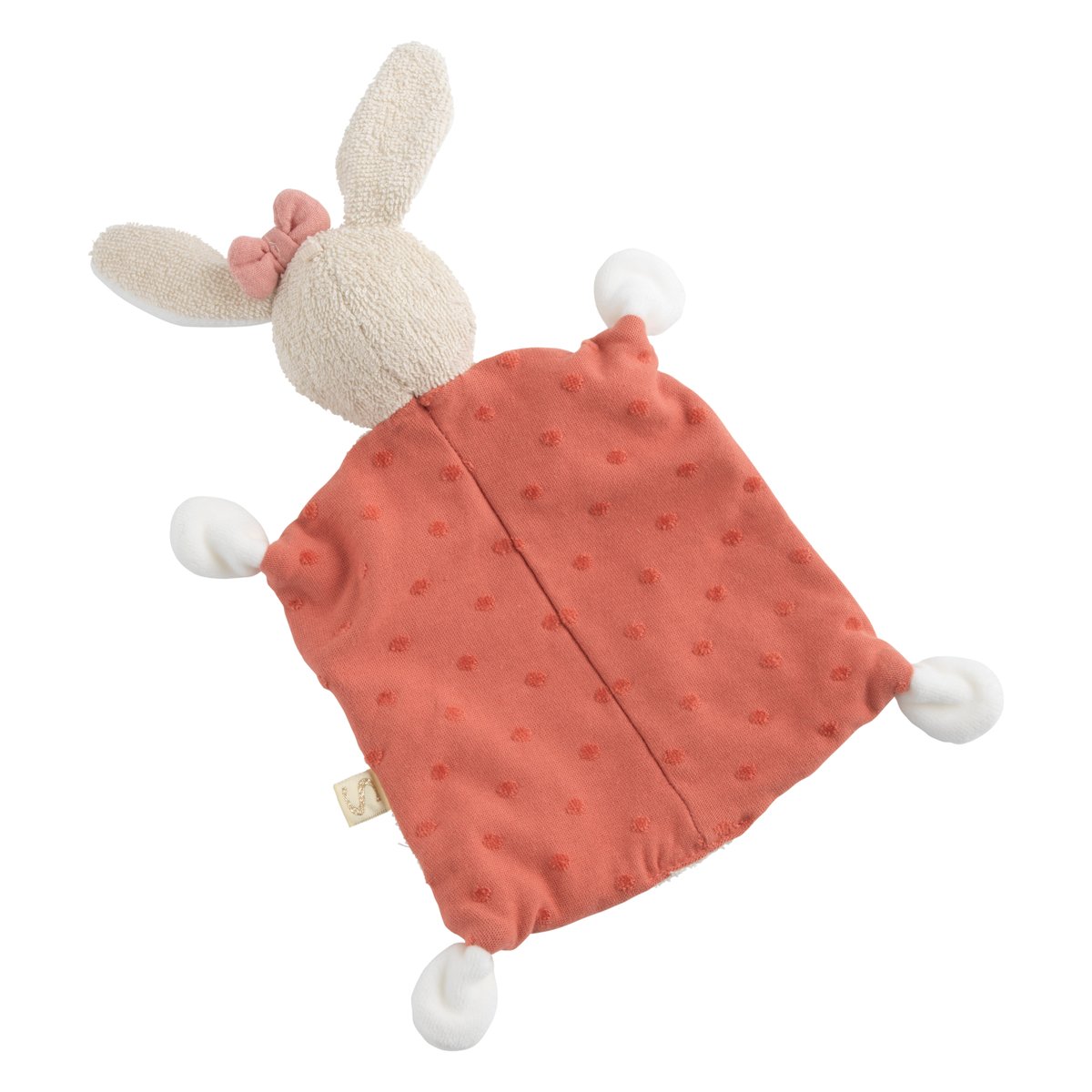 Doudou mouchoir en coton bio rose, SAUTHON