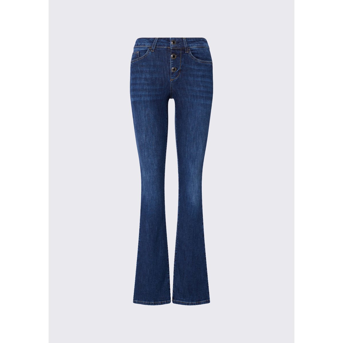 Jean bootcut avec boutons bijoux denim bleu, LIU JO