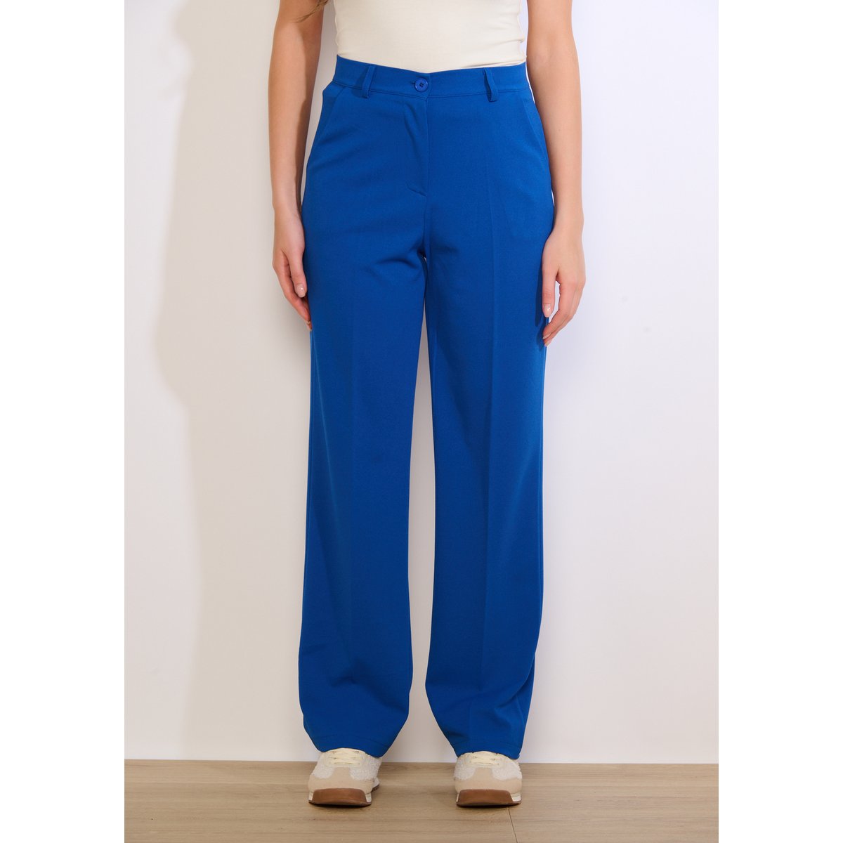 Pantalon coupe droite bleu electrique, LOLALIZA