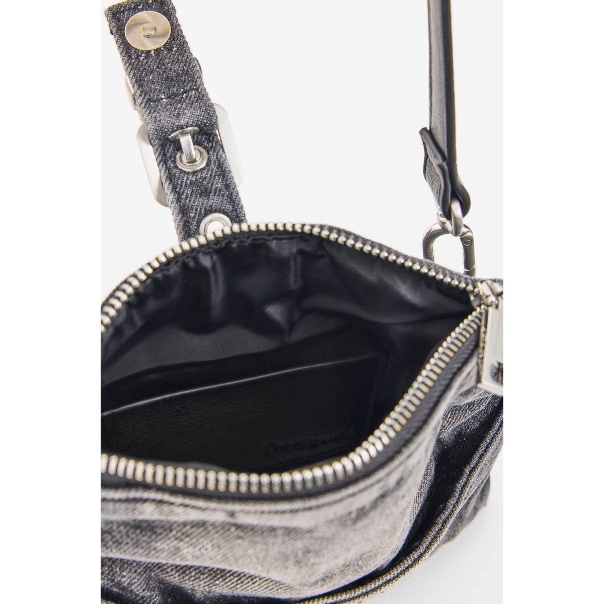 Porte-monnaie en denim micro noir, DESIGUAL