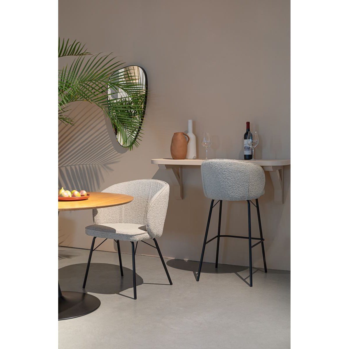 Chaise design en tissu (lot de 2), JOA blanc, BOITE A DESIGN