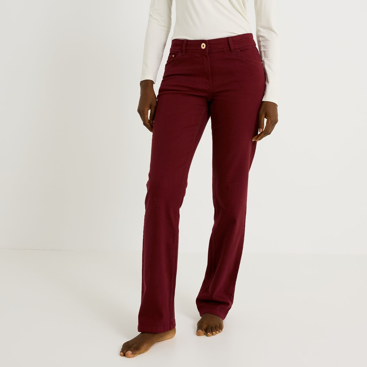 Jean droit NEWYORK D01 orange bordeaux, GRAIN DE MALICE