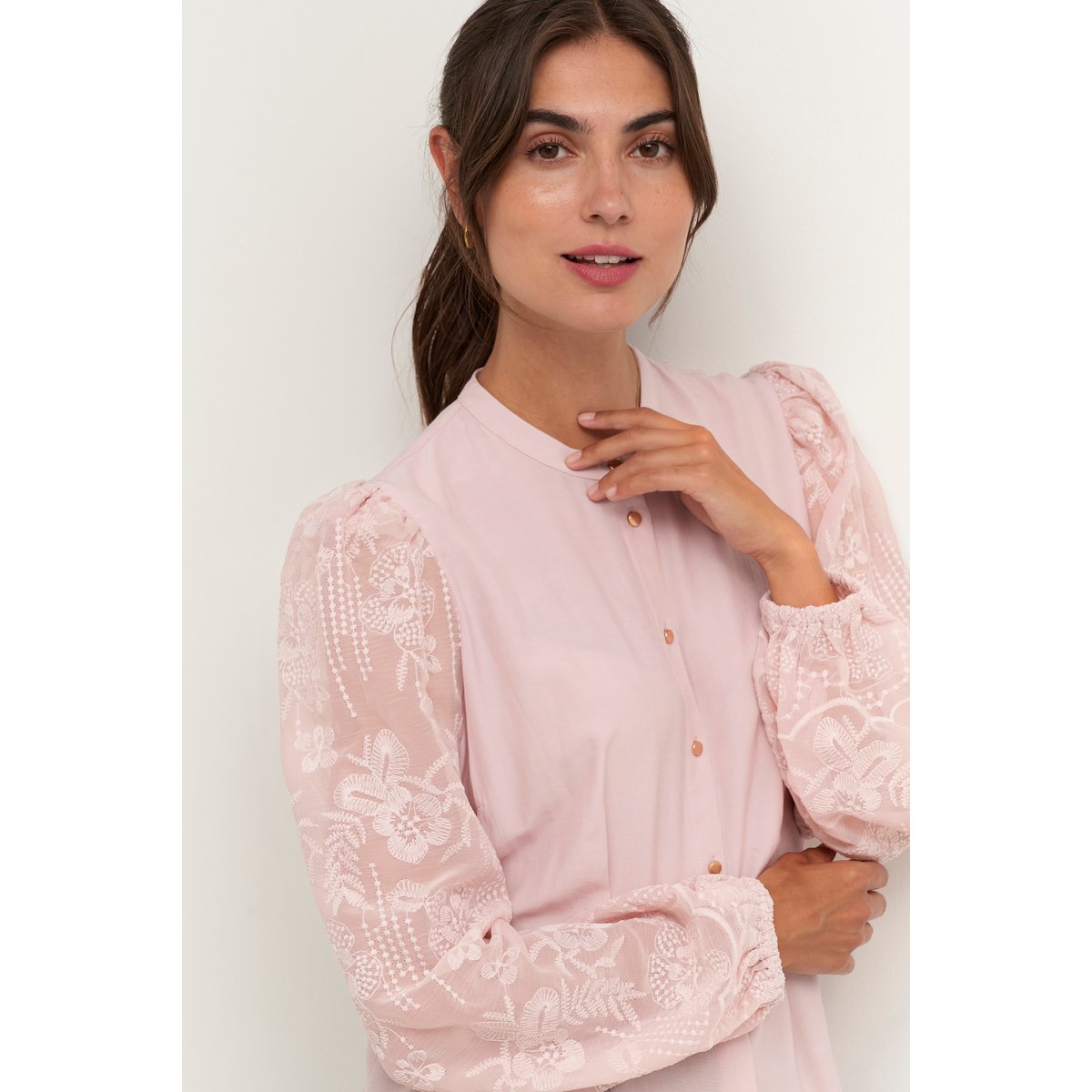 Long sleeved shirt rose rale mauve, CULTURE