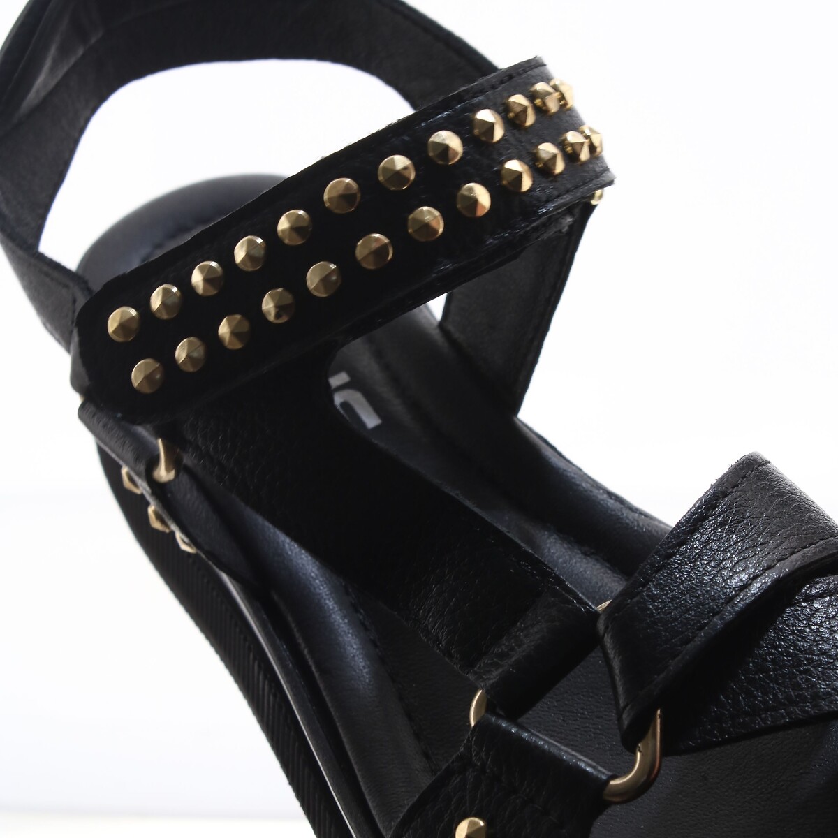 Sandali platform in pelle nero , MJUS