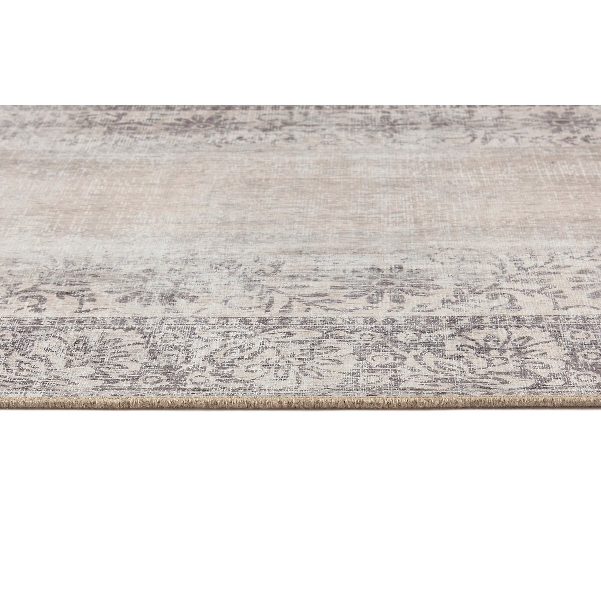 Brocade Border Eco-Washable Runner Rug grey, HUG RUG