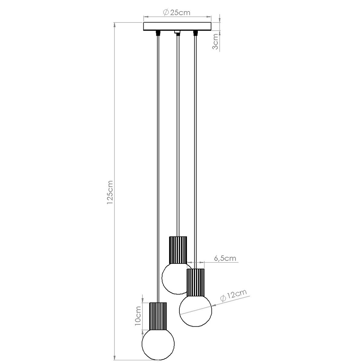 Suspension Aluminium Pêche G9 3 Halo rose, EDEN