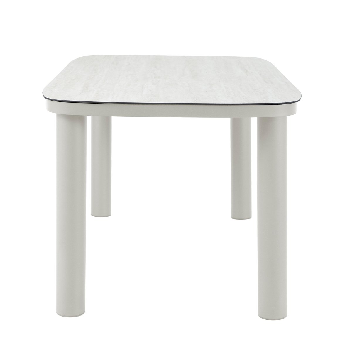Table de jardin structure en aluminium 6 personnes 150x90 cm, NOCERA beige, OVIALA