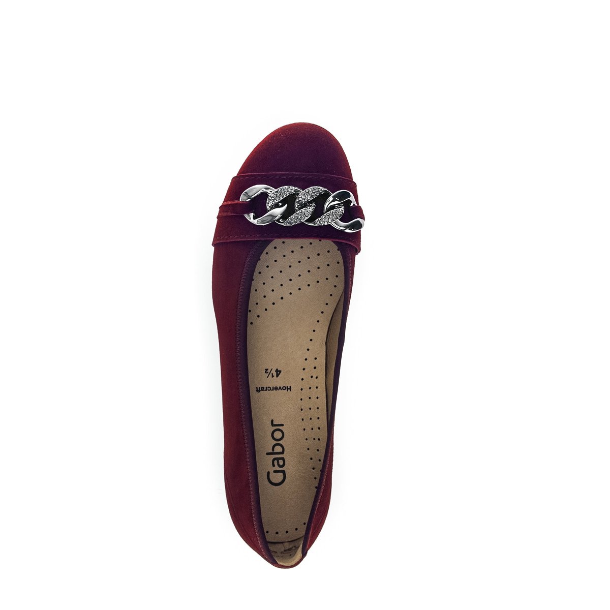 Ballerines en velours à talon décroché bordeaux velours, GABOR