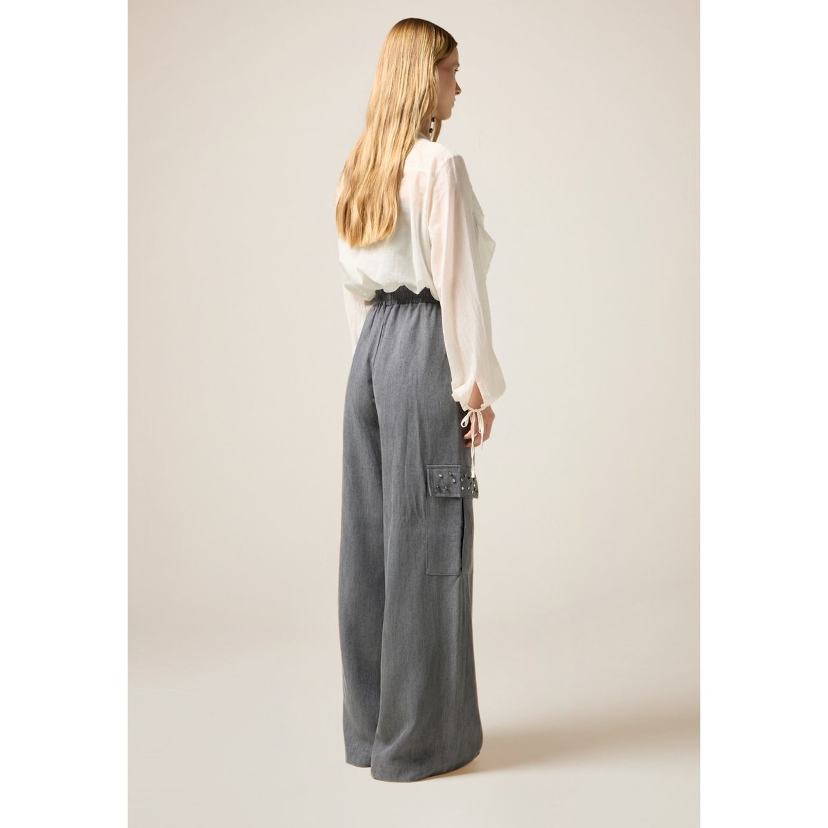 Pantalon cargo avec pierres gris, OLTRE