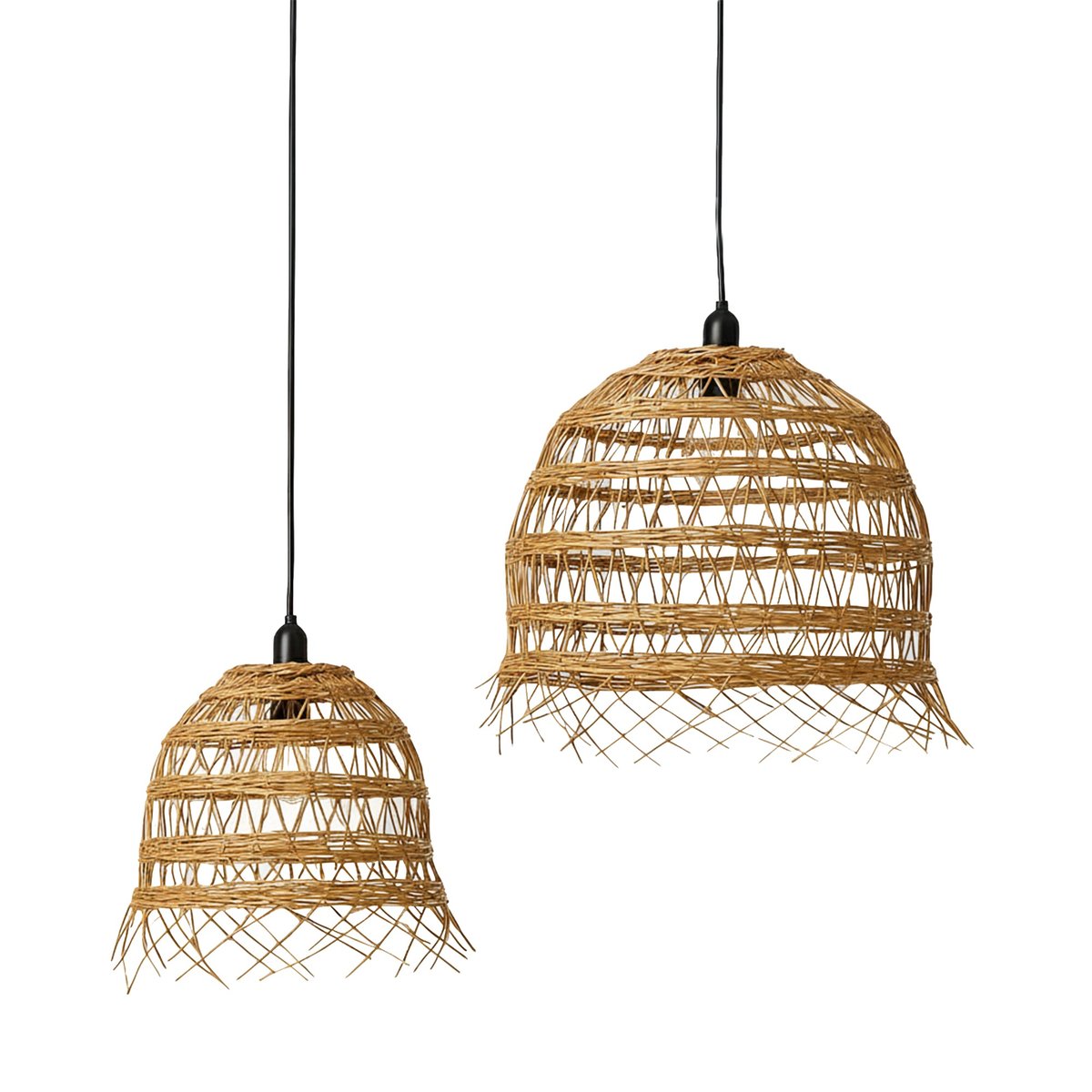 Lot de 2 Abat-jours seuls 2x HAWAII LONG beige, LUMISKY