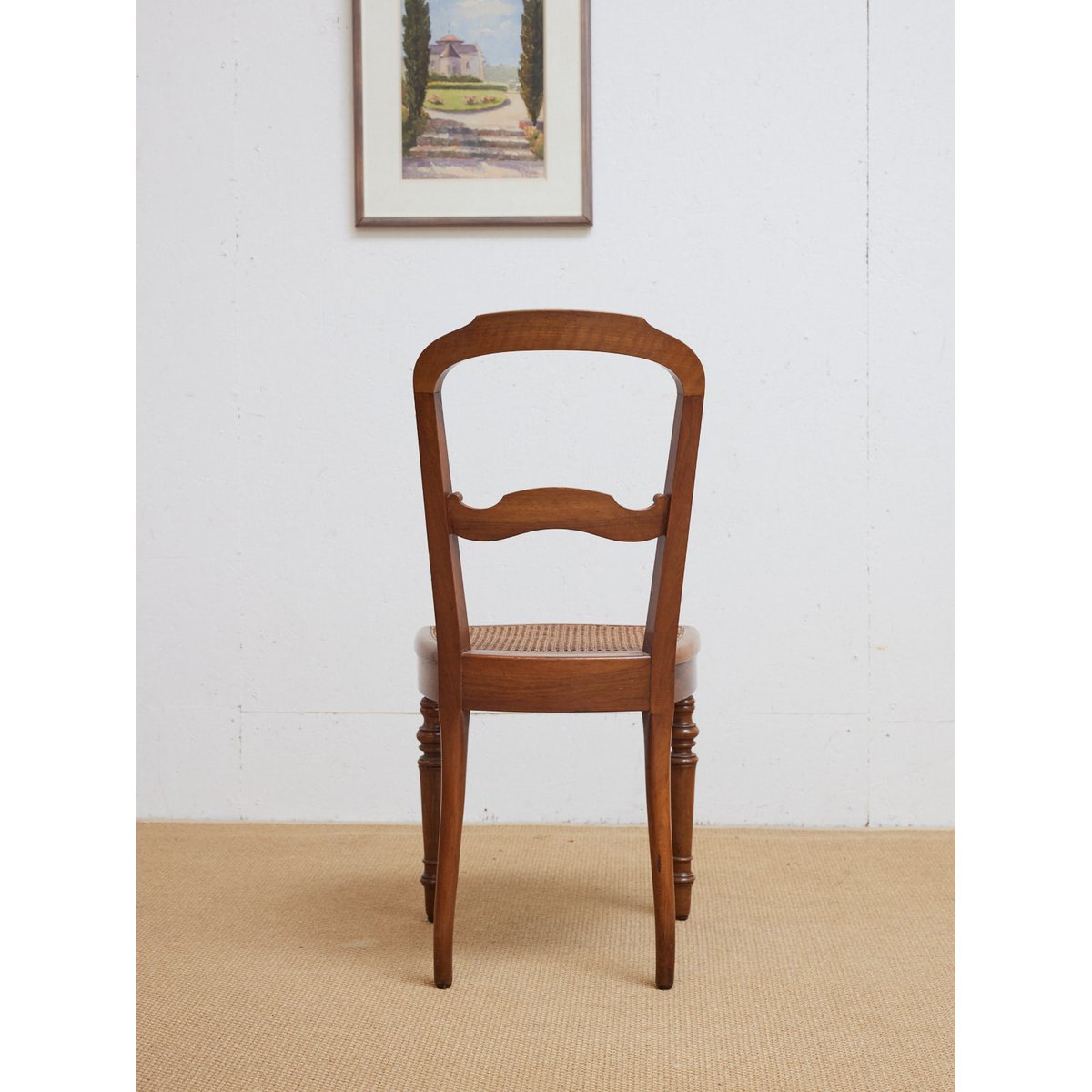 Lot de 4 chaises cannage Claude N°1468 - Bon état bois clair, DEBONGOUT