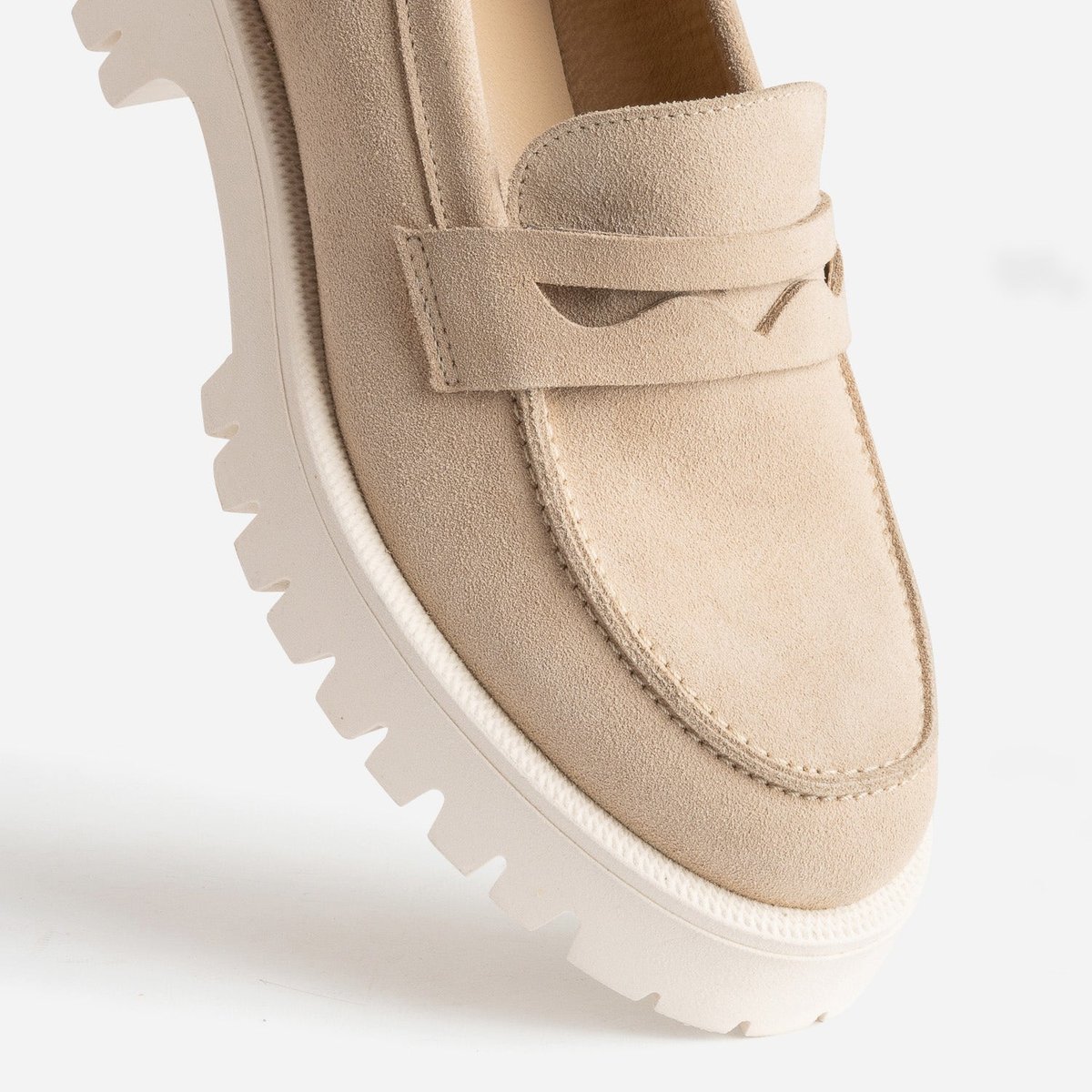 Mocassin en cuir JEMILANE beige, TEXTO