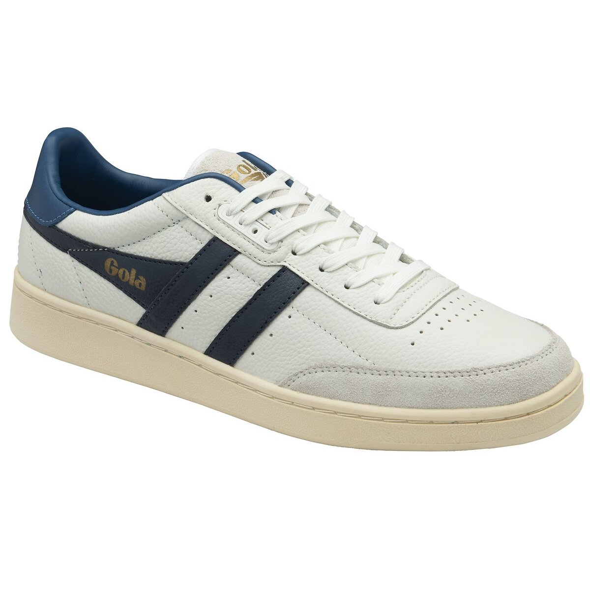 Baskets Contact Leather blanc/bleu marine, GOLA