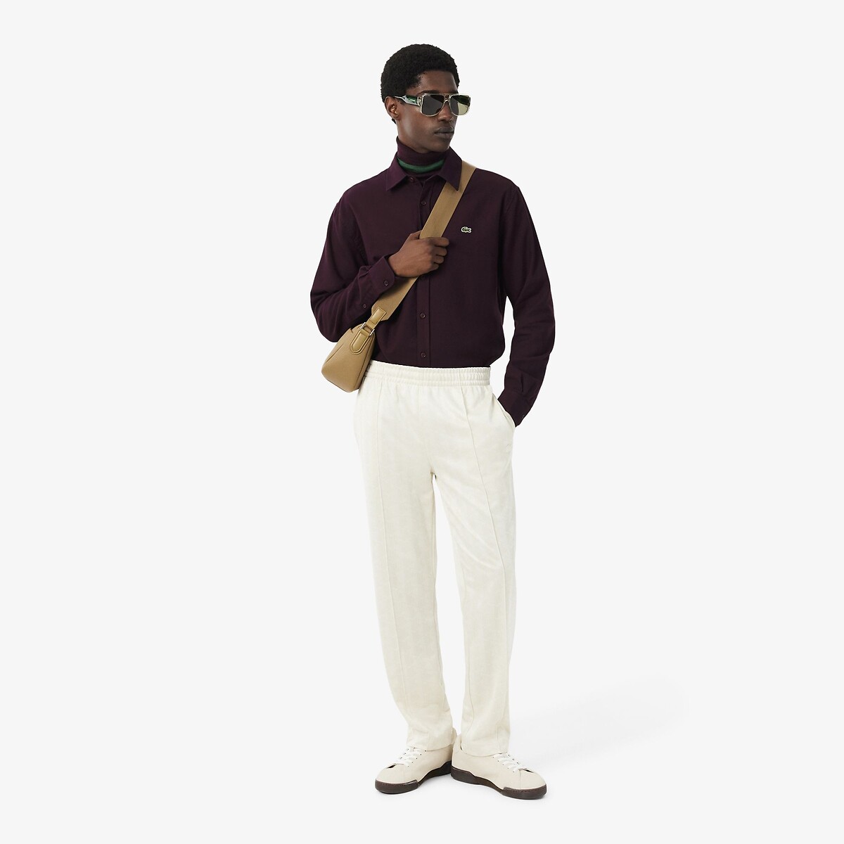 Chemise en flanelle, Regular Fit bordeaux, LACOSTE