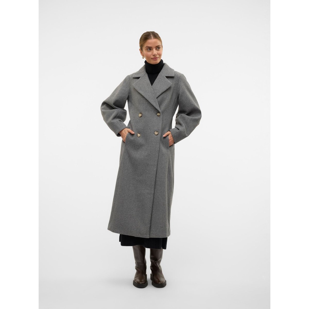 Manteau medium grey melange, VERO MODA