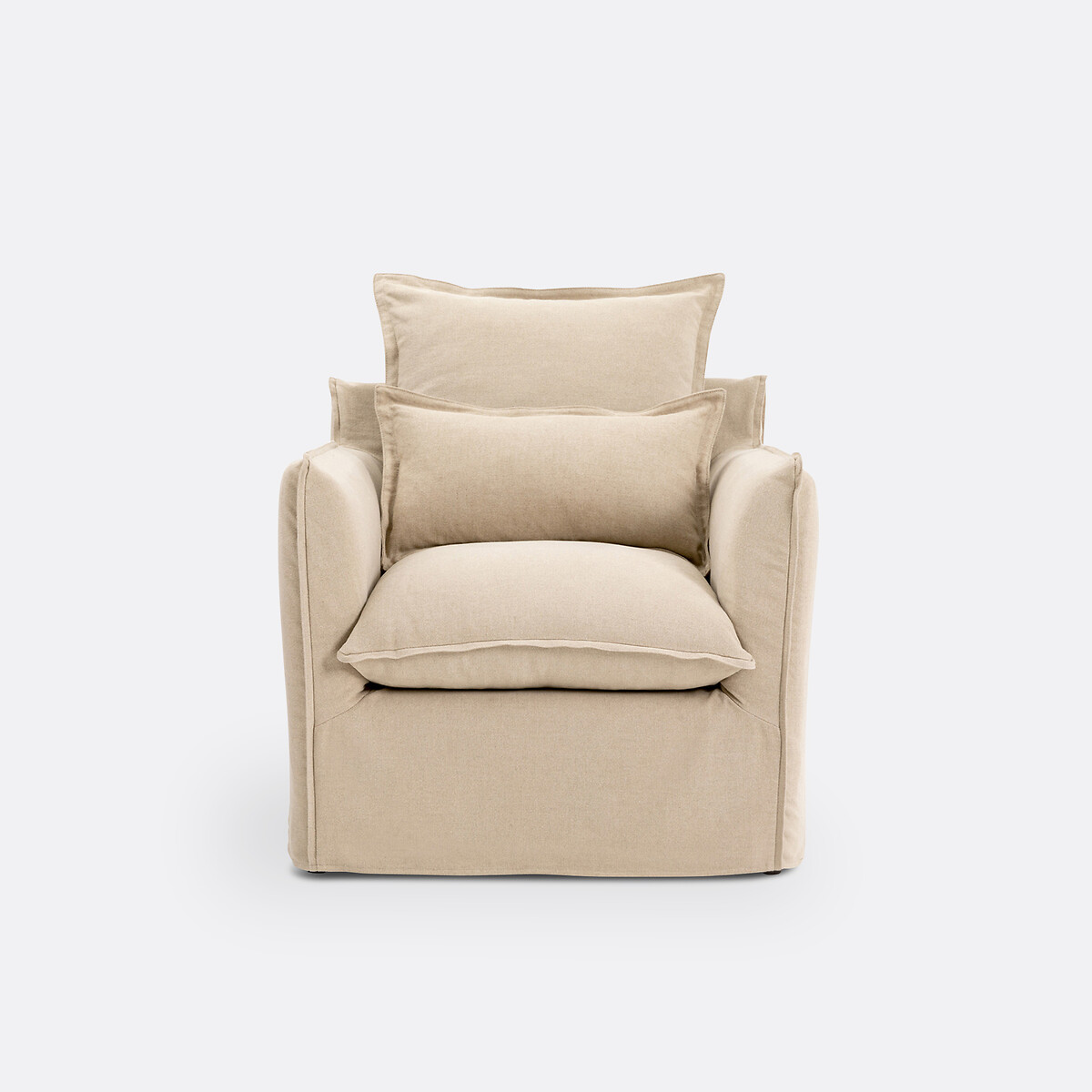 Fauteuil, déhoussable, en lin épais, ODNA naturel, LA REDOUTE INTERIEURS
