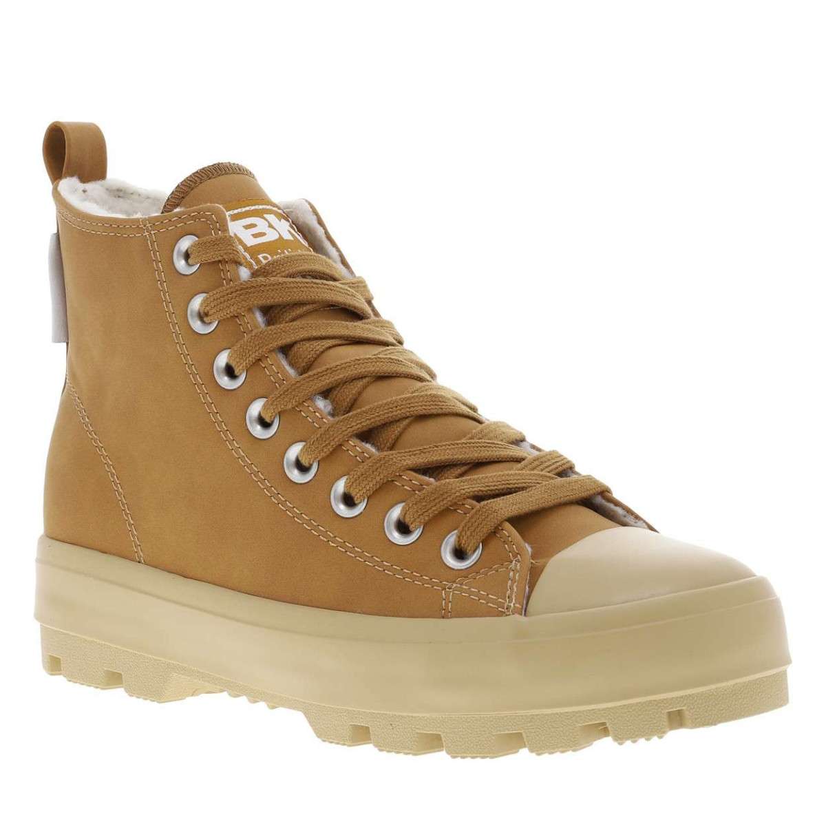 Baskets montantes coton biologique marron, BK