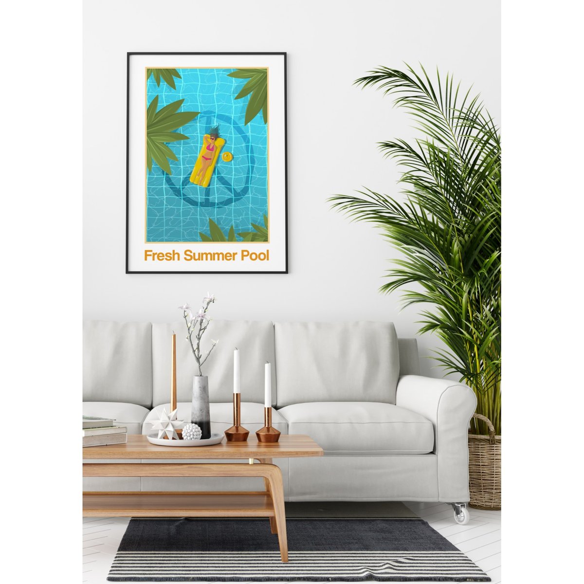 Affiche Fresh Summer Pool blanc, L'AFFICHERIE