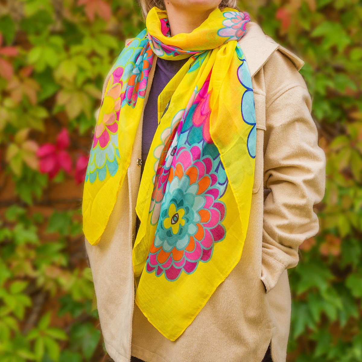 Foulard paréo Balade dahlia, PYLONES