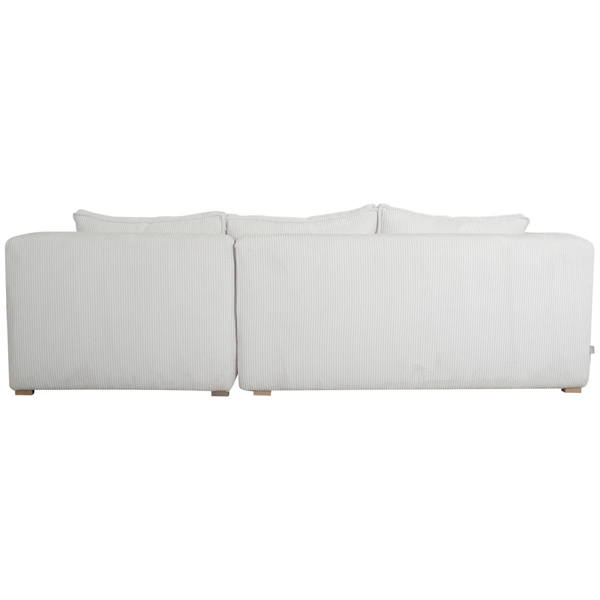 Canapé d'angle droit design 3-4 places en tissu velours côtelé PANAM blanc, MILIBOO