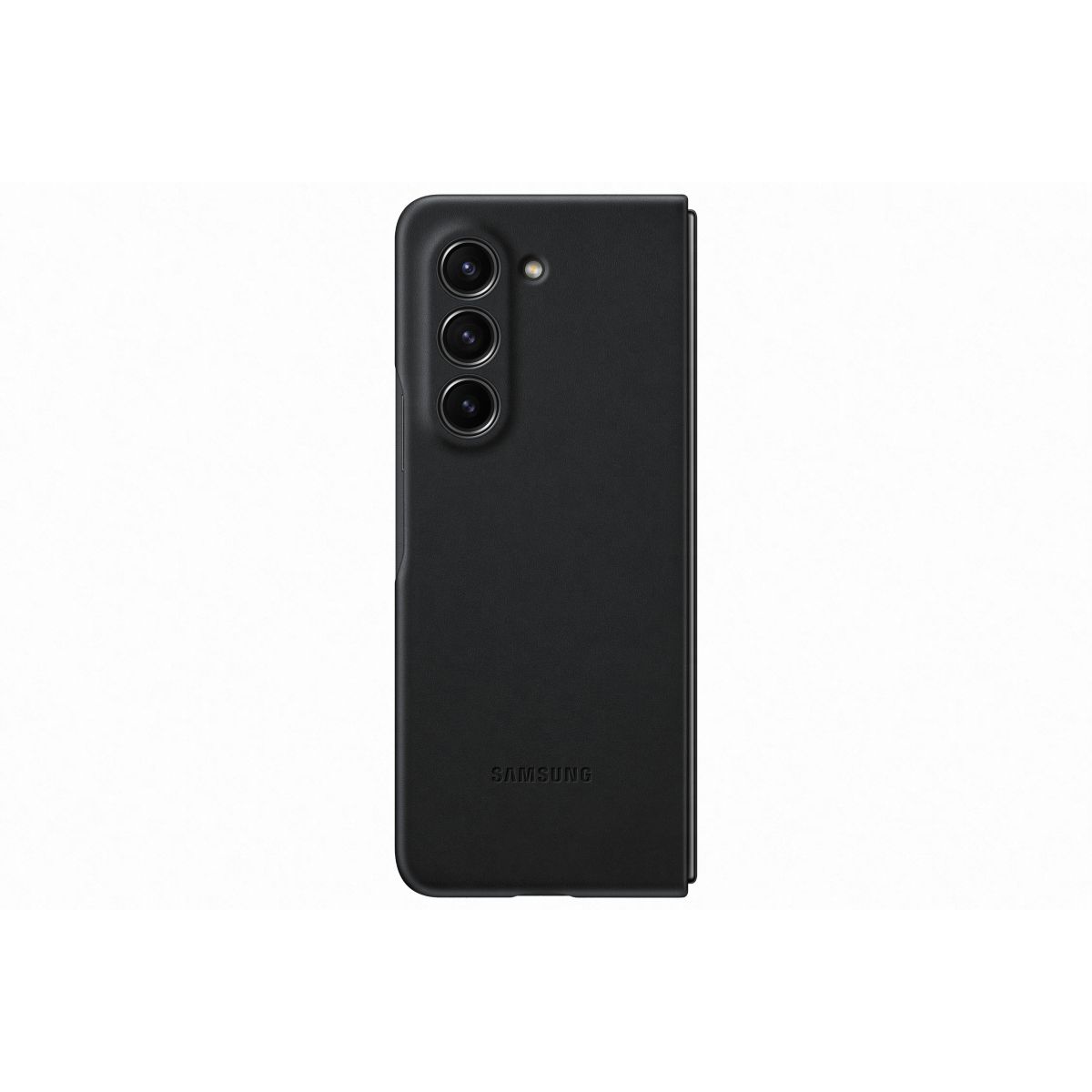 Coque Z Fold 5 Simili Cuir Graphite couleur unique, SAMSUNG