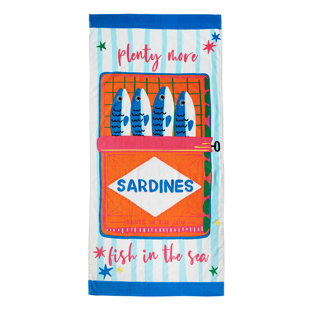 Sardines Cotton Beach Towel blue, CATHERINE LANSFIELD
