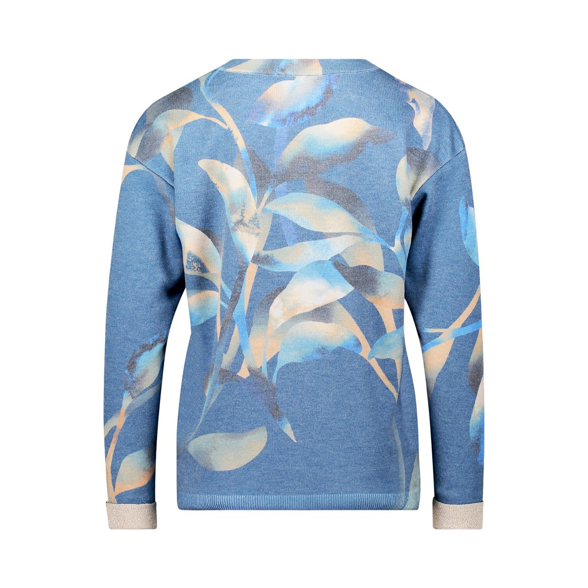 Pull-over en fine maille à imprimé blue/camel, BETTY BARCLAY