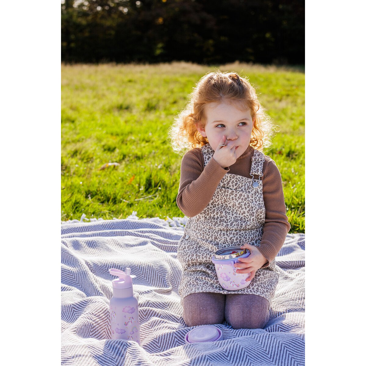 Kids Unicorn Food Flask & Water Bottle Set lilac, VINERS