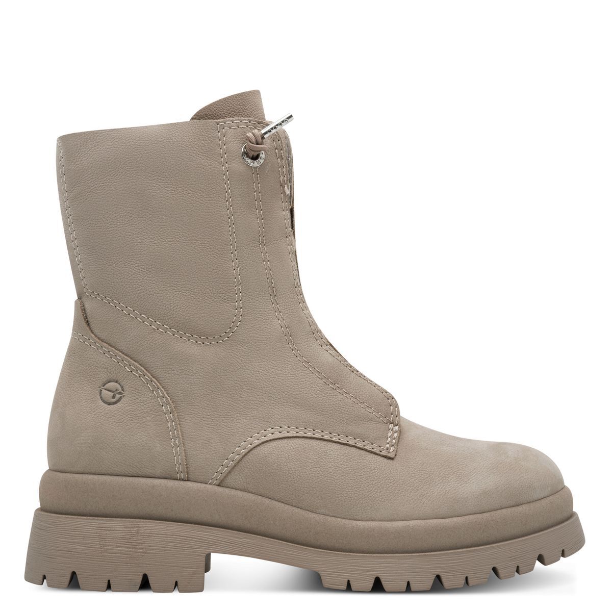 Bottine en cuir marron taupe, TAMARIS