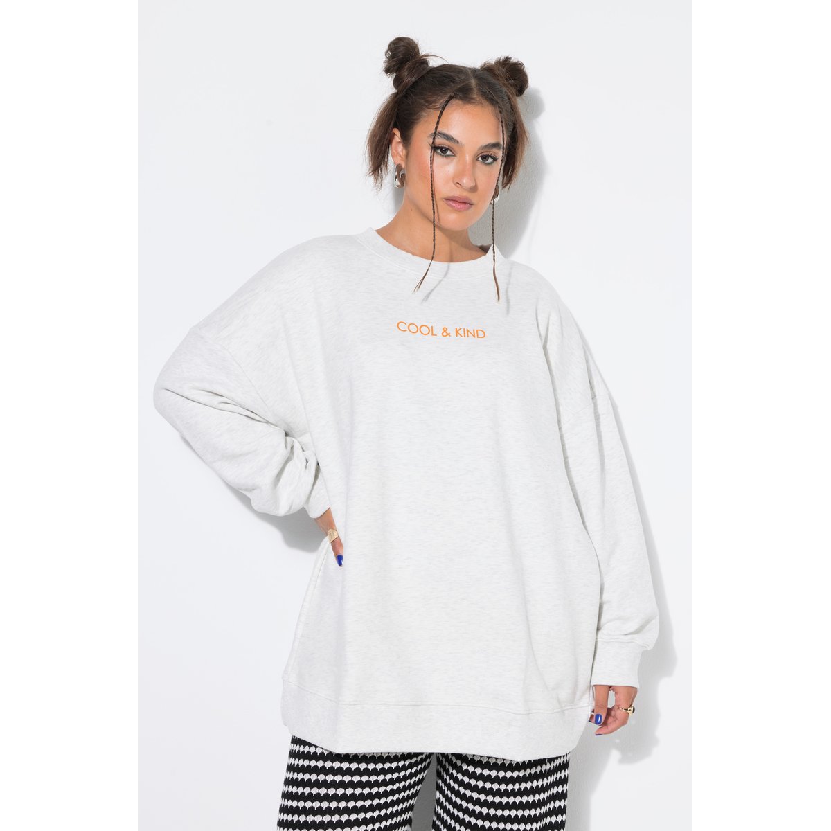 Sweat, coupe oversize chiné naturel, STUDIO UNTOLD