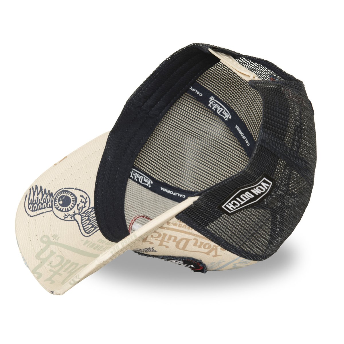 Casquette Trucker Cafe crème/noir/blanc/bleu/beige/vert clair, VON DUTCH