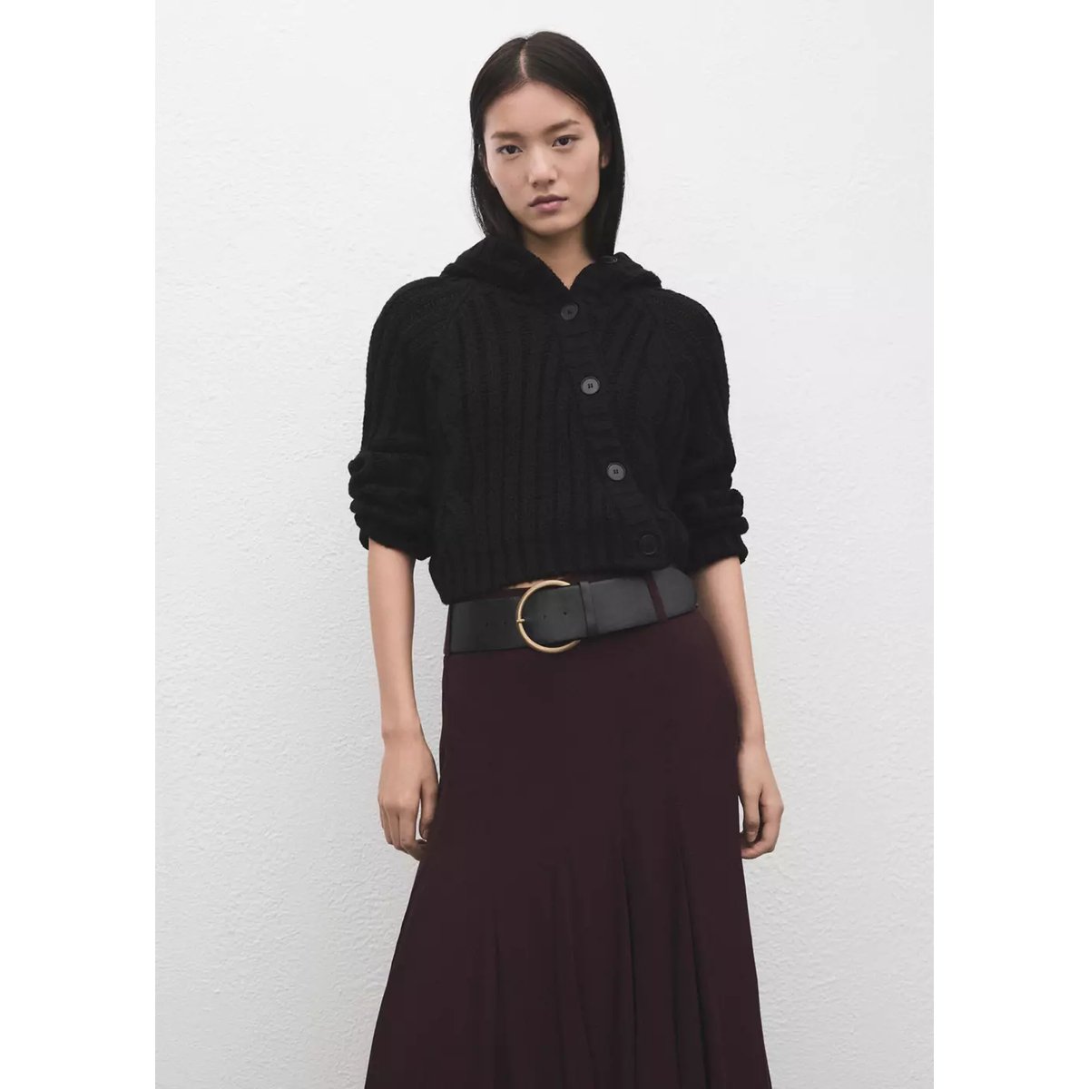 Veste croisée boutons noir, MANGO