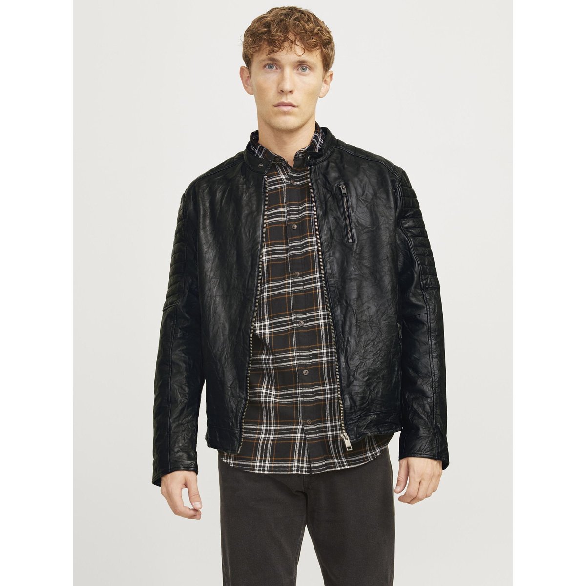 Veste En Cuir black, JACK & JONES