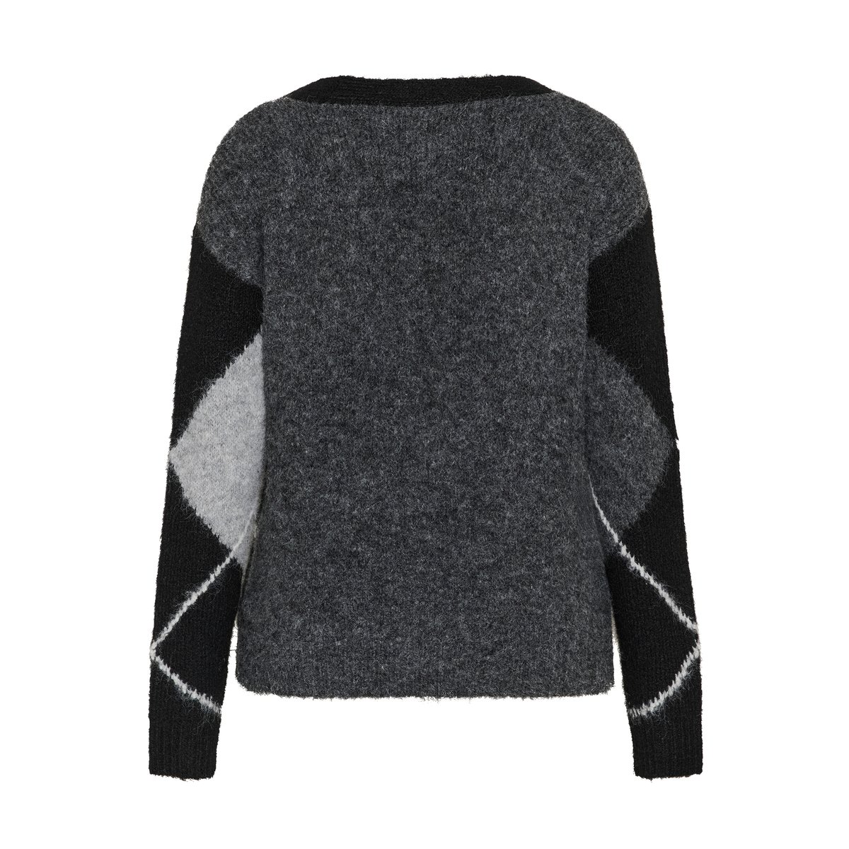 Cardigan à tricot gris grey melange/black check, KAFFE CURVE