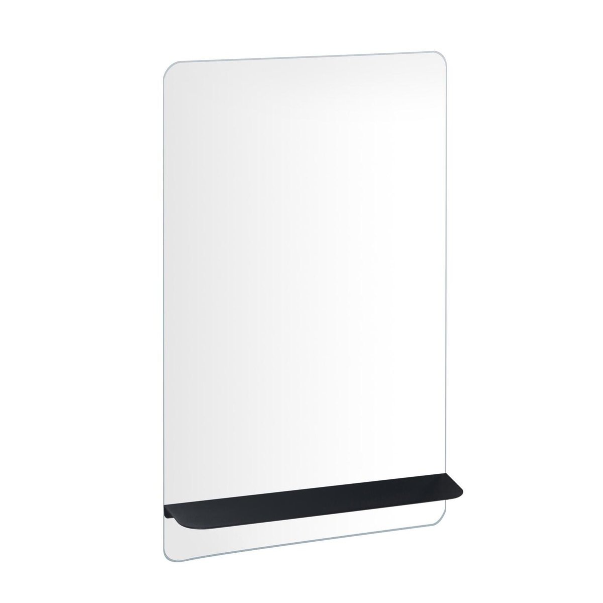 Miroir lave mains WC avec tablette SIMONA tablette noire, MOB IN
