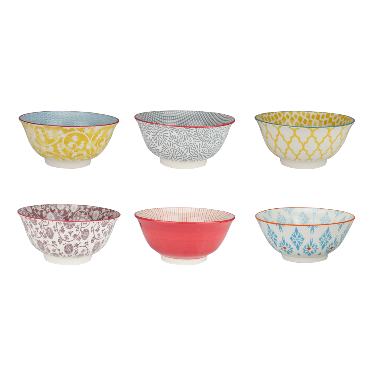 Lot de 6 grands bols design 1, SABAE multicolore, ARTIME