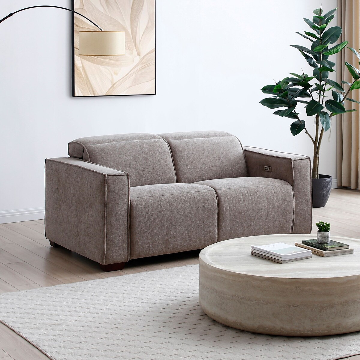 Emilio Chenille 2 Seater Recliner Sofa ash grey, SO'HOME