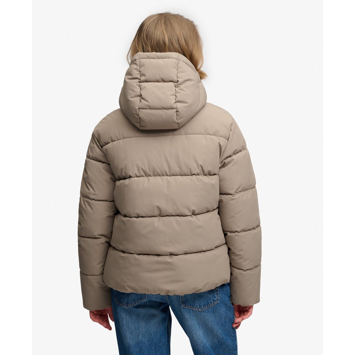 Doudoune à Capuche Premium brun roche délavé, SUPERDRY