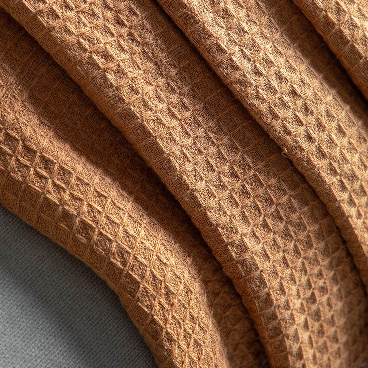 Sylvie Stitched Border Waffle Throw apricot, SO'HOME