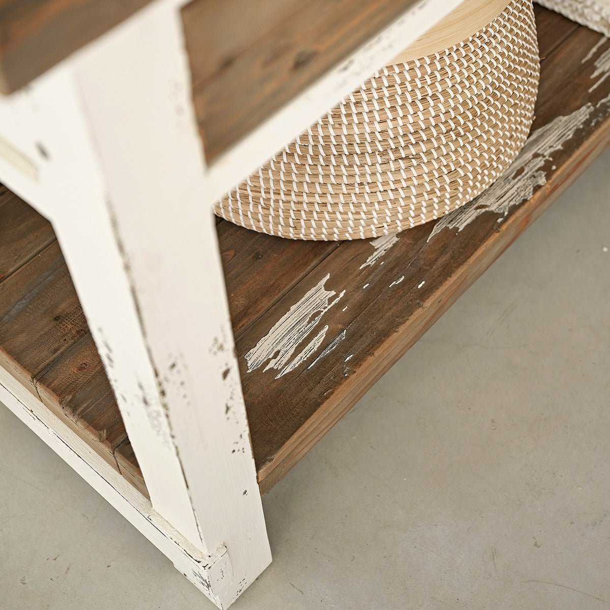 Meuble de salle de bain en bois recyclé 150 cm SEZANNE blanc, BERAH GETAH