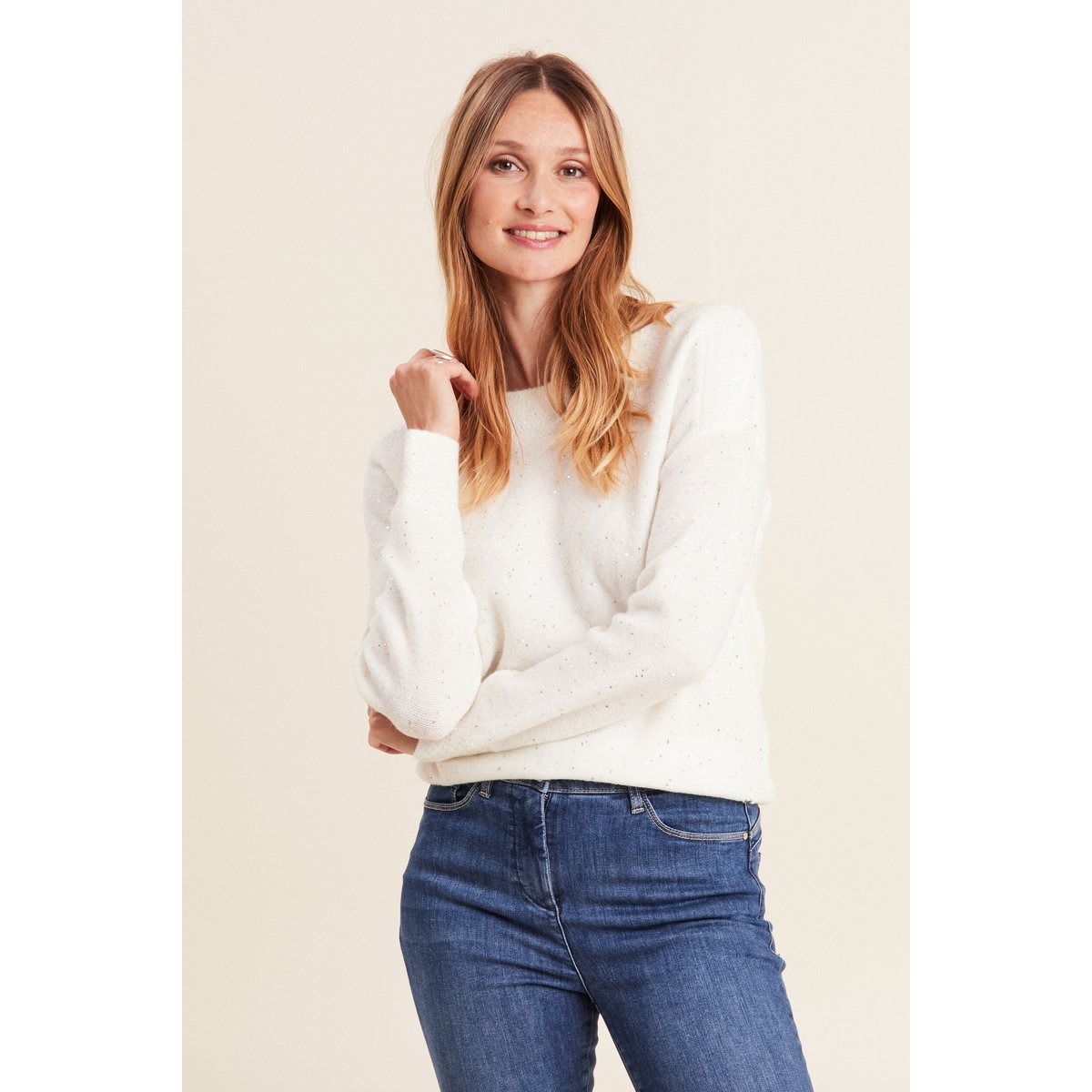 Pull manches longues ecru, BREAL