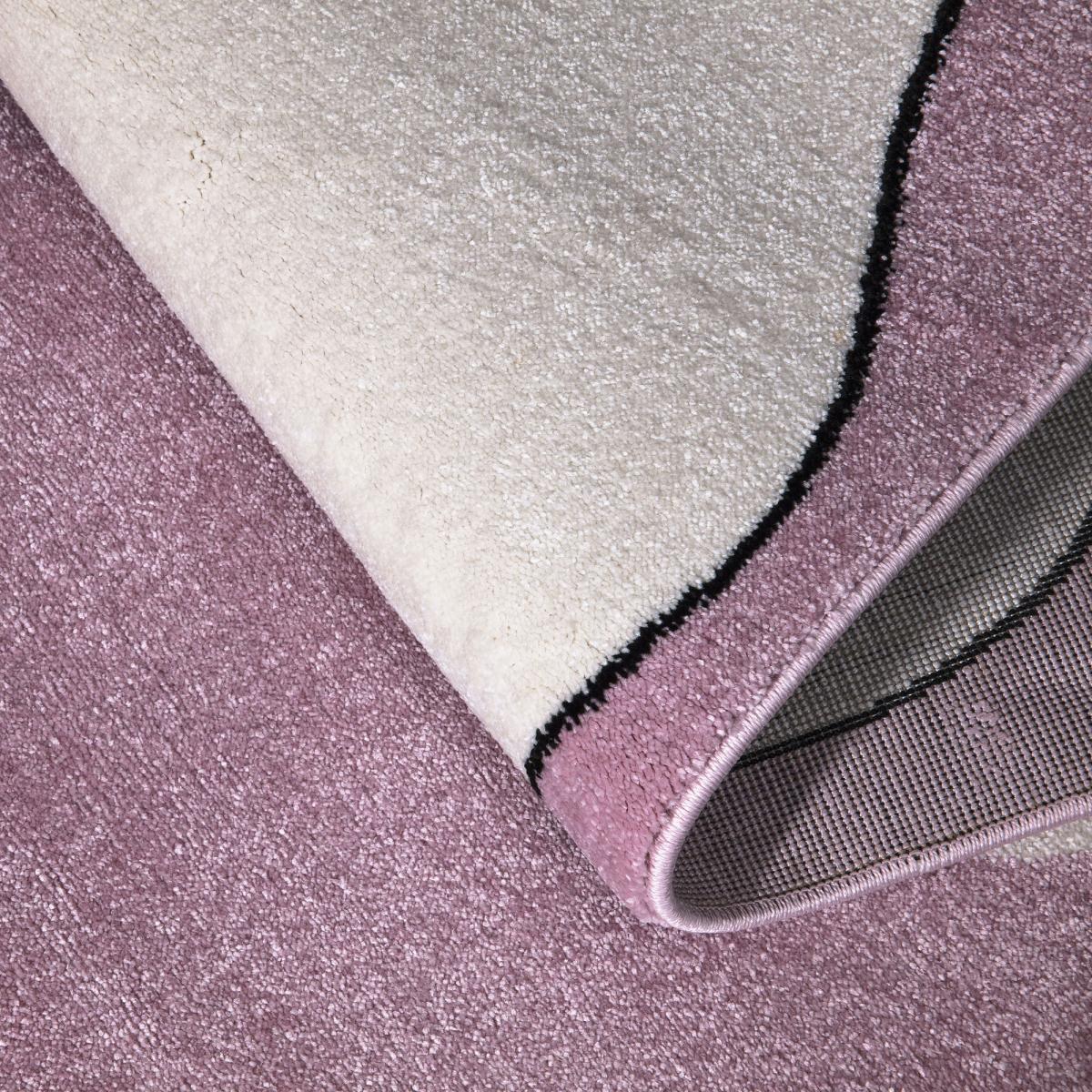 Tapis enfant tissé CANFIL gris, créme, rose, UN AMOUR DE TAPIS