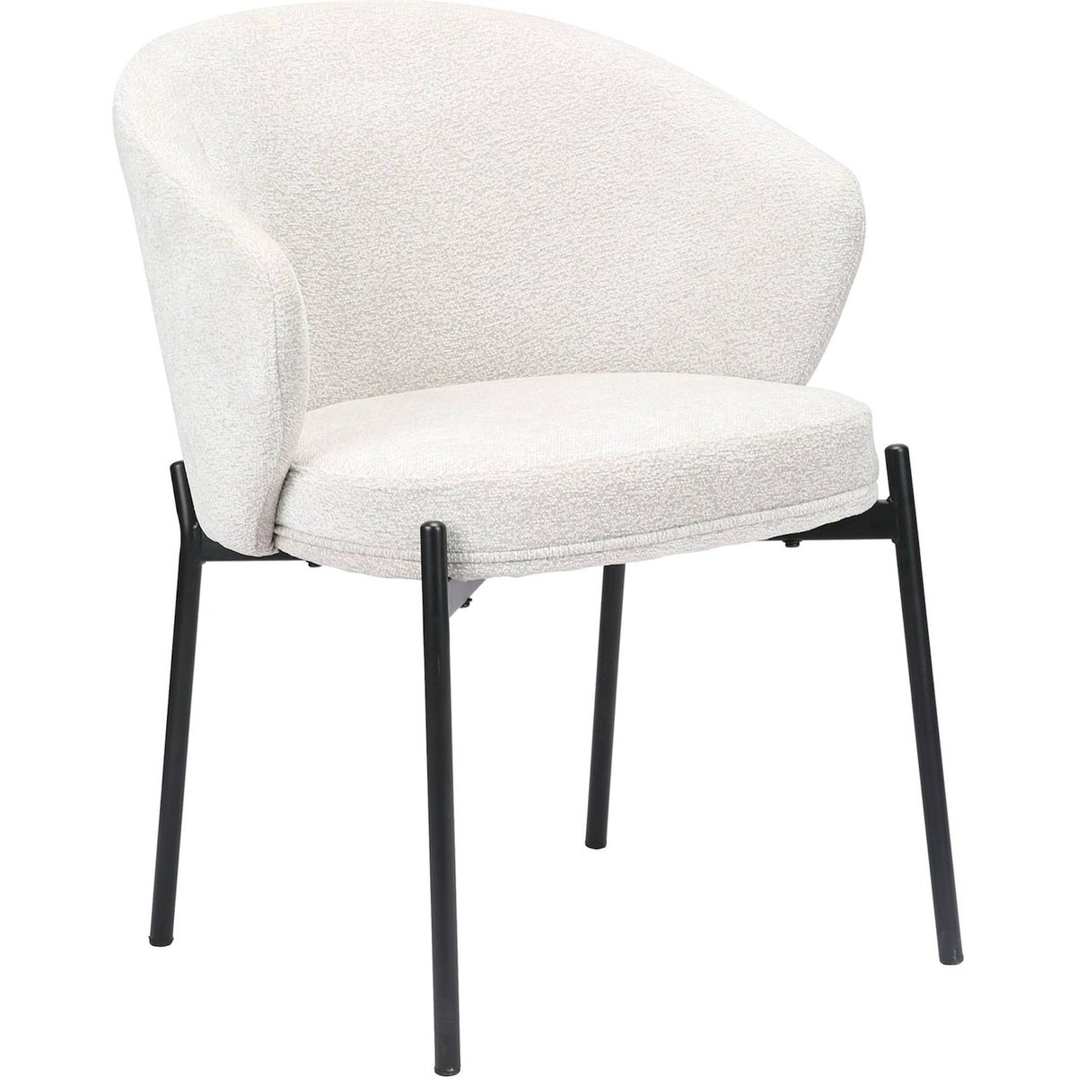 Chaise de salle à manger tapissée avec accoudoirs gris clair misterio, RECOLLECTION