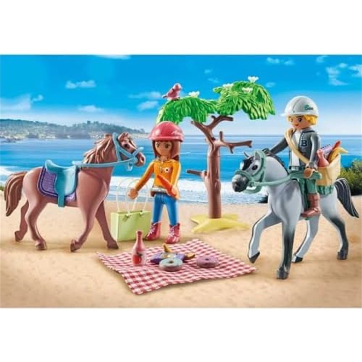 Amélia et Ben avec Chevaux multicolore, PLAYMOBIL