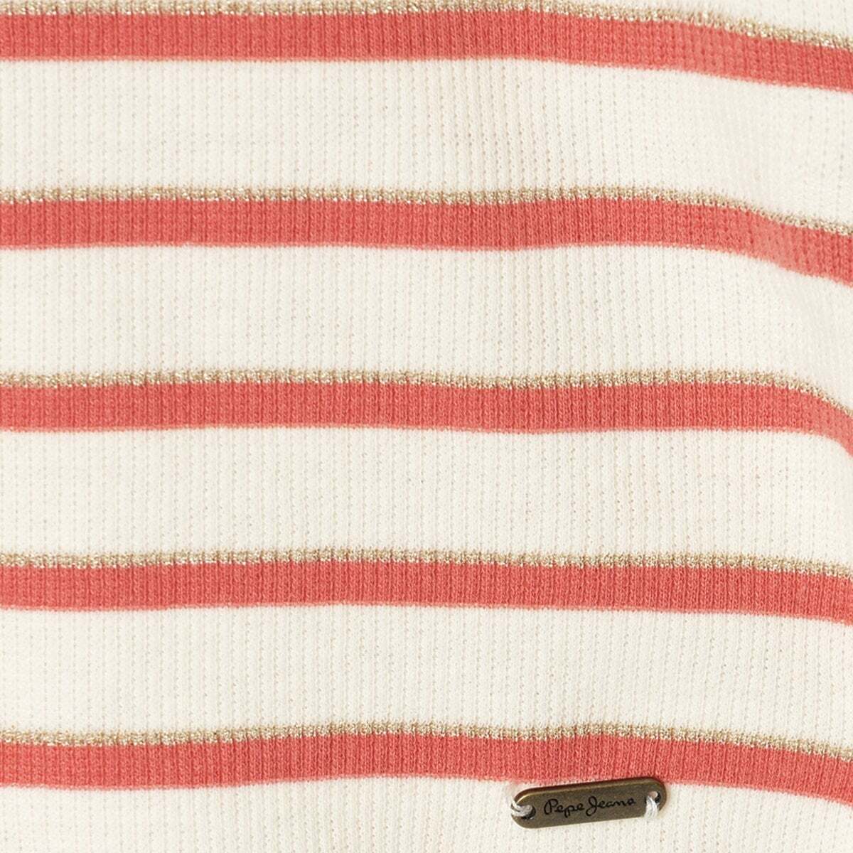 T-Shirt À Manches Longues À Rayures blanche mousse, PEPE JEANS